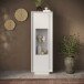 Vitrine >Siena< 1 Tür, 3 Böden, Soft-Close, Weiss Lack matt - 67x197x40 (BxHxT)