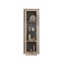 Vitrine >Siena< 3 Böden, Soft-Close, Cashmere, Cadiz Eiche Dekor - 67x197x40 (BxHxT)