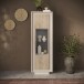 Vitrine >Siena< 3 Böden, Soft-Close, Cashmere, Cadiz Eiche Dekor - 67x197x40 (BxHxT)