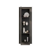 Vitrine >Siena< 1 Tür,3 Böden, Soft-Close, Lava anthrazit - 67x197x40 (BxHxT)
