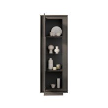 Vitrine >Siena< 1 Tür,3 Böden, Soft-Close, Lava anthrazit - 67x197x40 (BxHxT)