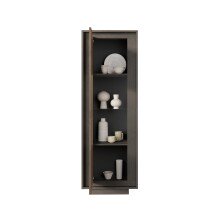 Vitrine >Siena< 3 Böden,Softclose, Lava anthrazit, Mercure Eiche Dekor 67x197x40 BxHxT