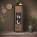 Vitrine >Siena< 3 Böden,Softclose, Lava anthrazit, Mercure Eiche Dekor 67x197x40 BxHxT