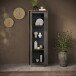 Vitrine >Siena< 3 Böden,Softclose, Lava anthrazit, Mercure Eiche Dekor 67x197x40 BxHxT