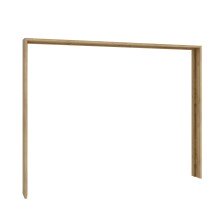 Schwebetürenschrank >MAYACUS< LED, 3 Stangen, 3 Böden, weiß, Eiche Dekor - 280,6x215,9x63cm B/H/T