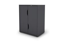 Aktenschrank >BELFAST< 2 Türen, 1 Boden, grifflos, Anthrazit 60 x 76,5, 37cm (BxHxT)