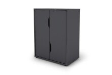 Aktenschrank >BELFAST< 2 Türen, 1 Boden, grifflos, Anthrazit 60 x 76,5, 37cm (BxHxT)