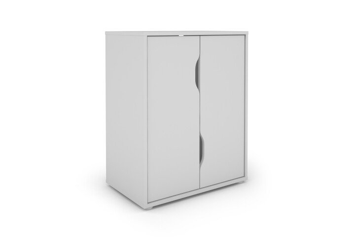 Aktenschrank >BELFAST< grifflos, 2 Türen, 1 Boden, Weiß - 60 x 76,5, 37cm (BxHxT)