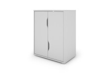 Aktenschrank >BELFAST< grifflos, 2 Türen, 1 Boden, Weiß - 60 x 76,5, 37cm (BxHxT)