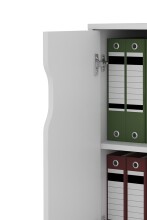 Aktenschrank >BELFAST< grifflos, 2 Türen, 1 Boden, Weiß - 60 x 76,5, 37cm (BxHxT)