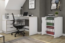 Aktenschrank >BELFAST< grifflos, 2 Türen, 1 Boden, Weiß - 60 x 76,5, 37cm (BxHxT)