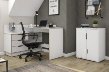 Aktenschrank >BELFAST< grifflos, 2 Türen, 1 Boden, Weiß - 60 x 76,5, 37cm (BxHxT)