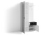 Kompaktgarderobe >JAKOB< Spiegel, 2 Türen, Schublade, Weiß / Schwarz - 97x197x30 cm (BxHxT)