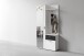 Kompaktgarderobe >JAKOB< Spiegel, 2 Türen, Schublade, Weiß / Schwarz - 97x197x30 cm (BxHxT)