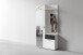 Kompaktgarderobe >JAKOB< Spiegel, 2 Türen, Schublade, Weiß / Schwarz - 97x197x30 cm (BxHxT)