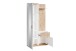 Kompaktgarderobe >JAKOB< Spiegel, 2 Türen, Schublade, Weiß, Eiche Dekor - 97x197x30 cm (BxHxT)