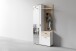 Kompaktgarderobe >JAKOB< Spiegel, 2 Türen, Schublade, Weiß, Eiche Dekor - 97x197x30 cm (BxHxT)