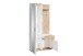 Kompaktgarderobe >JAKOB< Spiegel, 2 Türen, Schublade, Weiß, Eiche Dekor - 97x197x30 cm (BxHxT)