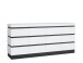 Kommode >CAMPANIA<  4 Türen, 2 Schübe, Alpinweiß / Anthrazit - 200x93x45cm (BxHxT)