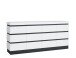 Kommode >CAMPANIA<  4 Türen, 2 Schübe, Alpinweiß / Anthrazit - 200x93x45cm (BxHxT)