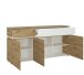 Sideboard >LUCI< 3 Türen, 2 Schübe, Alpinweiß / Artisan Eiche Dekor - 181x90x40cm BxHxT