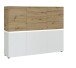 Highboard >LUCI< 6 Türen, Beleuchtung, weiß/Artisan Eiche Dekor - 165x132x40cm BxHxT