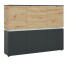 Highboard >LUCI< 6 Türen, Beleuchtung, Artisan Eiche Dekor/Grau - 166x132x40cm BxHxT