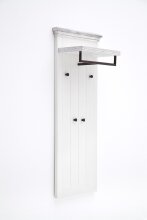 Garderoben-Set >Opus< (3-teilig) in weiss, Kiefer massiv - 184x182x40cm (BxHxT)