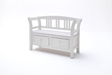 Garderoben-Set >Opus< (2-teilig) in weiss, Kiefer massiv - 124x140x40cm (BxHxT)