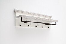 Garderoben-Set >Opus< (2-teilig) in weiss, Kiefer massiv - 124x140x40cm (BxHxT)