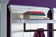 Garderoben-Set >Opus< (3-teilig) in weiss, Kiefer massiv - 185x200x30cm (BxHxT)