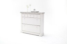 Garderoben-Set >Opus< (3-teilig) in weiss, Kiefer massiv - 185x200x30cm (BxHxT)