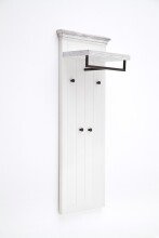 Garderoben-Set >Opus< (3-teilig) in weiss, Kiefer massiv - 185x200x30cm (BxHxT)