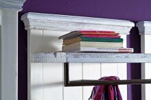 Garderoben-Set >Opus< (3-teilig) in weiss, Kiefer massiv - 185x200x30cm (BxHxT)