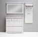 Garderoben-Set >Opus< (3-teilig) in weiss, Kiefer massiv - 185x200x30cm (BxHxT)