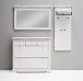 Garderoben-Set >Opus< (3-teilig) in weiss, Kiefer massiv - 185x200x30cm (BxHxT)