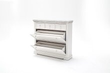 Garderoben-Set >Opus< (2-teilig) in weiss, Kiefer massiv - 125x195x30cm (BxHxT)