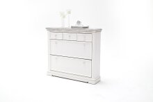 Garderoben-Set >Opus< (2-teilig) in weiss, Kiefer massiv - 125x195x30cm (BxHxT)