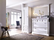 Garderoben-Set >Opus< (3-teilig) in weiss, Kiefer massiv - 190x200x40cm (BxHxT)