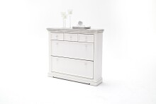 Garderoben-Set >Opus< (3-teilig) in weiss, Kiefer massiv - 190x200x40cm (BxHxT)