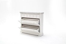 Garderoben-Set >Opus< (3-teilig) in weiss, Kiefer massiv - 190x200x40cm (BxHxT)
