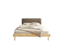 Massivholzbett >Jerik< in Eichefarbig, Fichte massiv - 146,5x89x210cm (BxHxT)