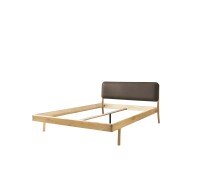 Massivholzbett >Jerik< in Eichefarbig, Fichte massiv - 146,5x89x210cm (BxHxT)