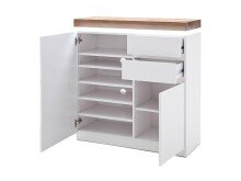 Garderoben-Set >Lisa< (4-teilig) in weiss / Eiche - 185x193x38 (BxHxT)