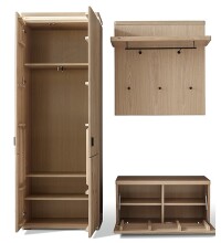 Garderoben-Set >Barceloni< (3-teilig) in bianco - 183x204x38 (BxHxT)