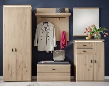 Garderoben-Set >Barceloni< (3-teilig) in bianco - 183x204x38 (BxHxT)