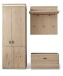 Garderoben-Set >Barceloni< (3-teilig) in bianco - 183x204x38 (BxHxT)