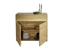 Kommode >KM-0662< 2 Türen, 1 Schub, 1 Boden, Wildeiche massiv - 100x89x40cm (BxHxT)