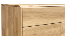 Kommode >KM-0662< 2 Türen, 1 Schub, 1 Boden, Wildeiche massiv - 100x89x40cm (BxHxT)