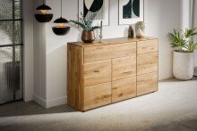 Sideboard >KM-0662< 3 Türen, 2 Schübe, 2 Böden, Wildeiche massiv - 149x89x40cm (BxHxT)